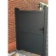 900mm x 2200mm Cambridge Pedestrian Flat Top Gate with Diagonal Solid INFILL, LOCK, Lock Keep and Hinges (Grey)
