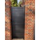 1200 x 2200mm Dartmoor Pedestrian Flat Top Gate with Horizontal Solid INFILL, LOCK, Lock Keep and Hinges (Black)