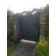 1000 x 1600mm Canterbury Pedestrian Flat Top Gate with Vertical Solid INFILL, LOCK, Lock Keep and Hinges (Grey)