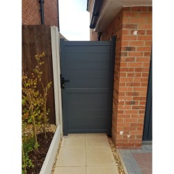 1000 x 1800mm Dartmoor Pedestrian Flat Top Gate with Horizontal Solid INFILL, LOCK, Lock Keep and Hinges (Grey) 1000 x 1800mm Dartmoor Pedestrian Flat Top Gate with Horizontal Solid INFILL, LOCK, Lock Keep and Hinges (Grey)