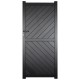 1000 x 2200mm Cambridge Pedestrian Flat Top Gate with Diagonal Solid INFILL, LOCK, Lock Keep and Hinges (Black)