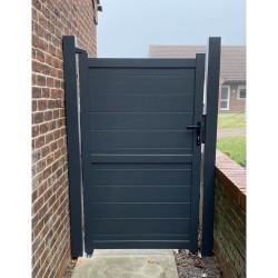 1000 x 2000mm Canterbury Pedestrian Flat Top Gate with Vertical Solid INFILL, LOCK, Lock Keep and Hinges (Grey) 1000 x 2000mm Canterbury Pedestrian Flat Top Gate with Vertical Solid INFILL, LOCK, Lock Keep and Hinges (Grey)