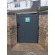 900 x 2200mm Canterbury Pedestrian Flat Top Gate with Vertical Solid INFILL, LOCK, Lock Keep and Hinges (Grey)