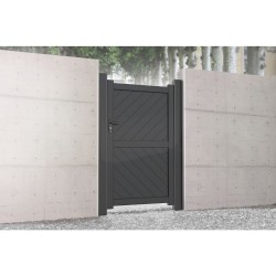 1200 x 2000mm Cambridge Pedestrian Flat Top Gate with Diagonal Solid INFILL, LOCK, Lock Keep and Hinges (Black) 1200 x 2000mm Cambridge Pedestrian Flat Top Gate with Diagonal Solid INFILL, LOCK, Lock Keep and Hinges (Black)