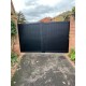 3750 x 1600mm Canterbury Double Swing Flat Top Driveway Gate with Vertical Solid Infill (Black)