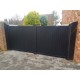 3000 x 2000mm Canterbury Double Swing Flat Top Driveway Gate with Vertical Solid Infill (Black)