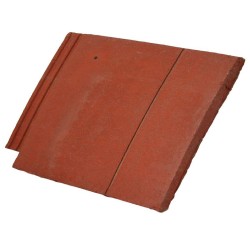 Redland DuoPlain Concrete Interlocking Right Hand Verge Three Quarter Tile - Tuscan Red - 222mm x 268mm