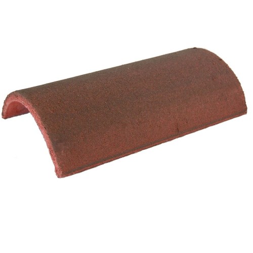 Redland Concrete Half Round Hip Tile - Natural Red - 256mm x 450mm