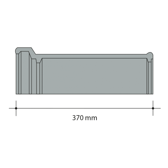 Roben Basic Ridge Tile 370 x 240mm