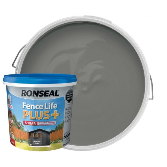 Ronseal Fence Life Plus Matt Shed & Fence Treatment - Charcoal Grey 5L Ronseal Fence Life Plus Matt Shed & Fence Treatment - Charcoal Grey 5L