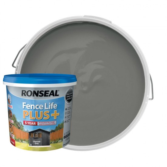 Ronseal Fence Life Plus Matt Shed and Fence Treatment - Charcoal Grey 5L