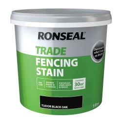 Ronseal Trade Fencing Stain Tudor BLACK 5L Ronseal Trade Fencing Stain Tudor BLACK 5L