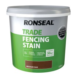 Ronseal Trade Fencing Stain Medium Oak 5L Ronseal Trade Fencing Stain Medium Oak 5L