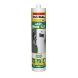 280ml Soudal Acrylic Sealant Exterior - White 280ml Soudal Acrylic Sealant Exterior - White