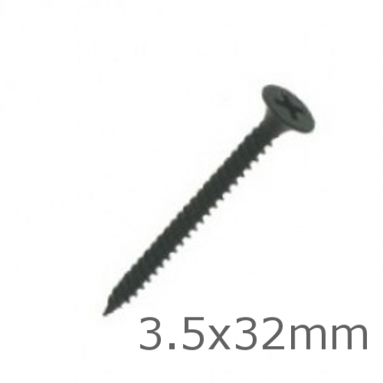 Black Drywall Screws 3.5 x 32mm Fine Thread (1000 pcs)