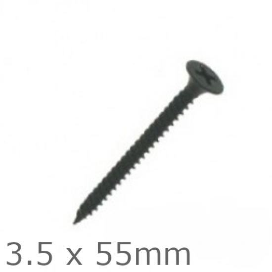 Black Drywall Screws 3.5 x 55mm Fine Thread (500 pcs)