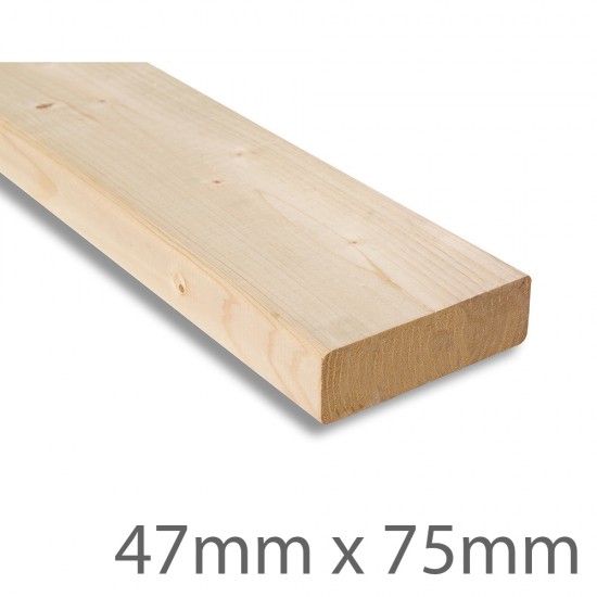Sawn Treated Carcassing Timber 47mm x 75mm (FIN SIZE 45mm x 70mm)