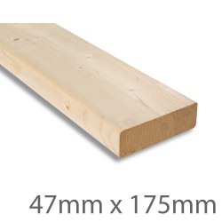 Sawn Treated Carcassing Timber C16 - 47mm x 175mm (FIN SIZE 45mm x 170mm) Sawn Treated Carcassing Timber C16 - 47mm x 175mm (FIN SIZE 45mm x 170mm)