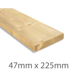 Sawn Treated Carcassing Timber C16 - 47mm x 225mm (FIN SIZE 45mm x 220mm) Sawn Treated Carcassing Timber C16 - 47mm x 225mm (FIN SIZE 45mm x 220mm)