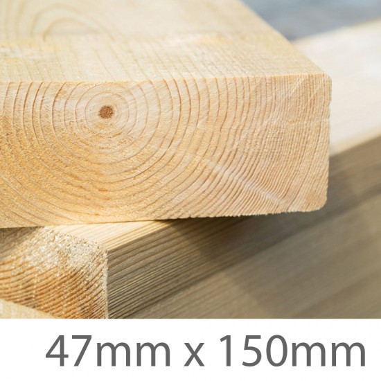 Sawn Treated Carcassing Timber C16 - 47mm x 150mm (FIN SIZE 45mm x 145mm)