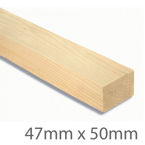 Sawn Treated Carcassing Timber 47mm x 50mm (FIN SIZE 45mm x 45mm)