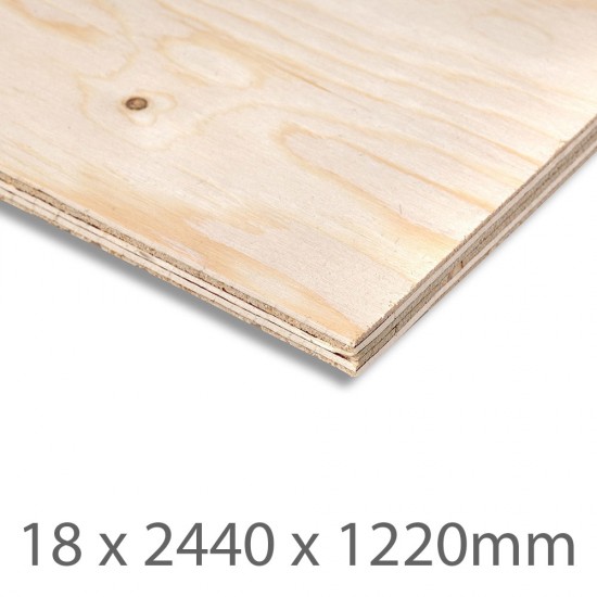 18 x 2440 x 1220mm Spruce Plywood 111/111 EXT