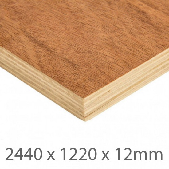 2440 x 1220 x 12mm Hardwood Plywood Throughout B/BB