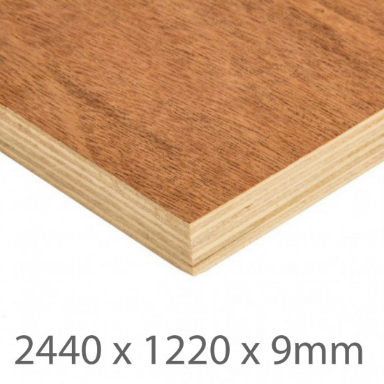 2440 x 1220 x 9mm Hardwood Plywood Throughout B/BB