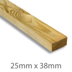 25mm x 38mm Treated Sawn Tile Batten 25mm x 38mm Treated Sawn Tile Batten