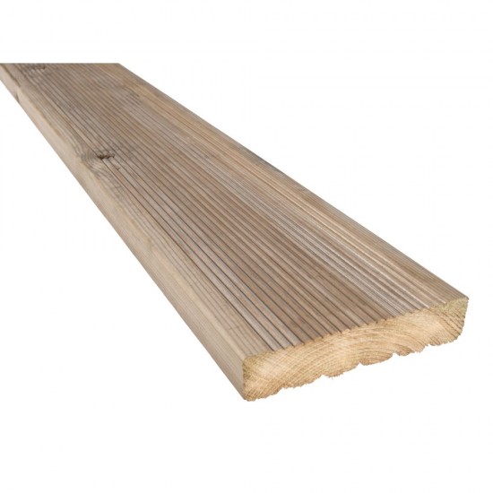 35mm x 148mm x 3m Treated Timber Decking Board (Fin Size 32mm x 144mm x 3m)