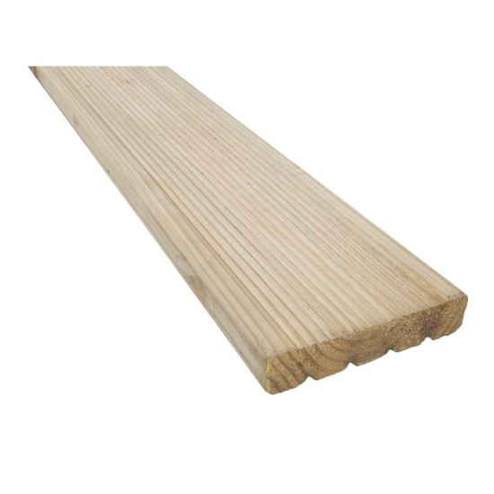 29mm x 124mm x 4.8m Pressure Treated Timber Decking Board (Fin Size 26mm x 120mm x 4.8m)
