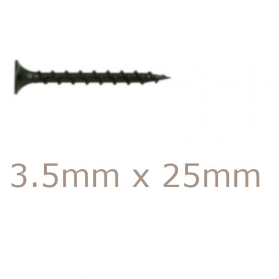Box of 1000 3.5x25mm Drywall Screws - Coarse Thread Sharp Point