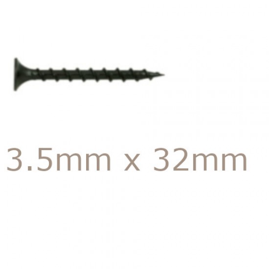 Box of 1000 3.5x32mm Drywall Screws - Coarse Thread Sharp Point
