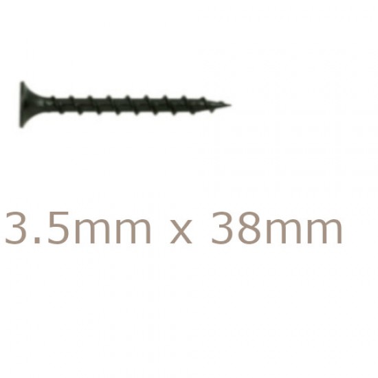 Box of 1000 3.5x38mm Drywall Screws - Coarse Thread Sharp Point