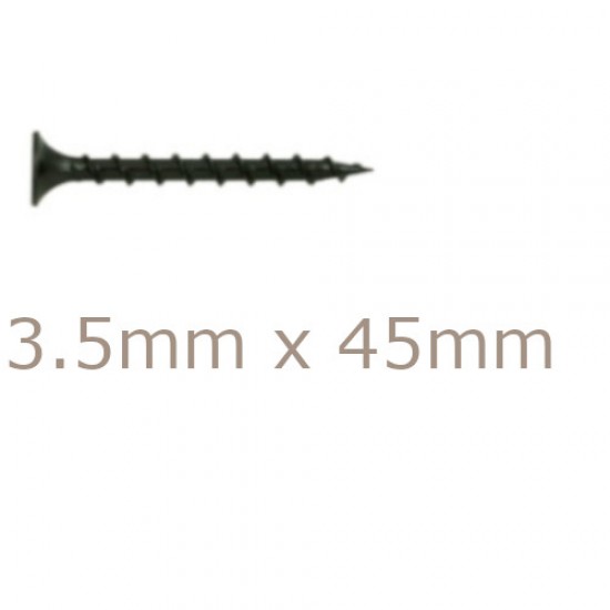 Box of 1000 3.5x45mm Drywall Screws - Coarse Thread Sharp Point