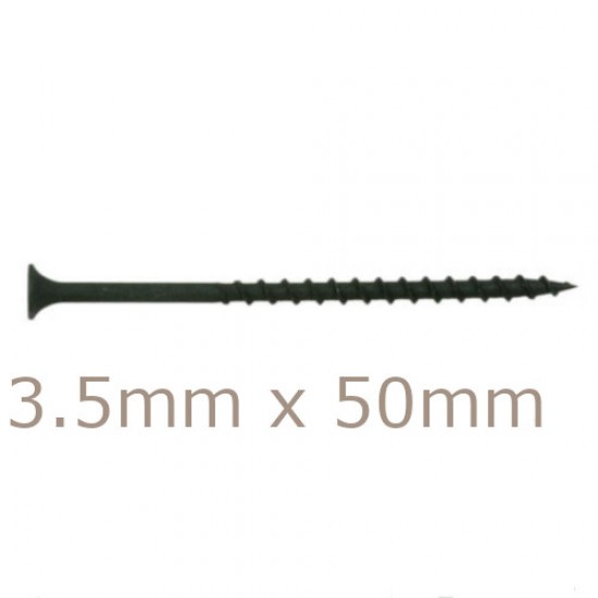 Box of 1000 3.5x50mm Drywall Screws - Coarse Thread Sharp Point