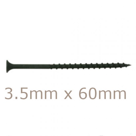 Box of 1000 3.5x60mm Drywall Screws - Coarse Thread Sharp Point