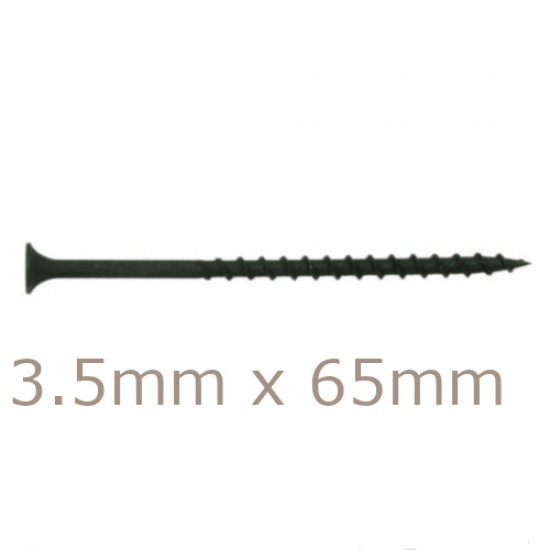 Box of 1000 3.5x65mm Drywall Screws - Coarse Thread Sharp Point