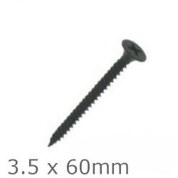 Black Drywall Screws 3.5x60mm Fine Thread (500 pcs) Black Drywall Screws 3.5x60mm Fine Thread (500 pcs)