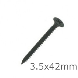 Black Drywall Screws 3.5 x 42mm Fine Thread (500 pcs) Black Drywall Screws 3.5 x 42mm Fine Thread (500 pcs)