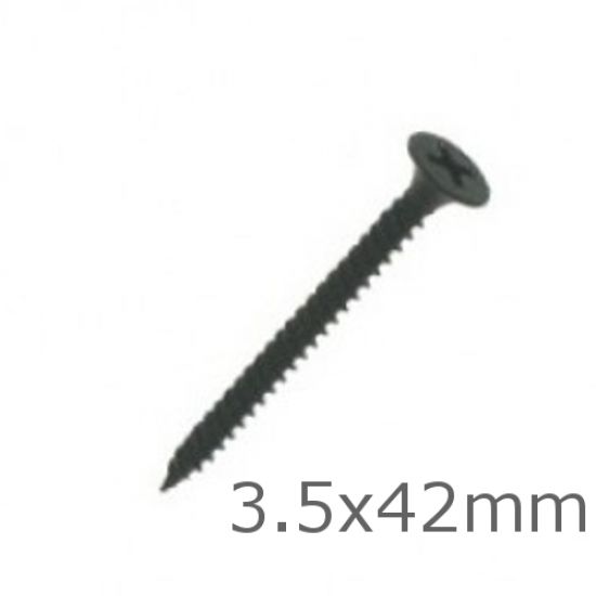 Black Drywall Screws 3.5 x 42mm Fine Thread (500 pcs)