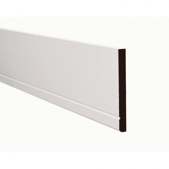 18 x 69mm 2.44m MDF Architrave Square/Bevelled with V Groove White Painted
