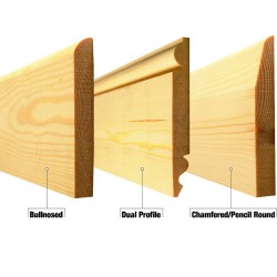 19mm x 75mm Skirting Board Timber Bullnosed Standard (Finished Size 14.5mm x 69mm) 19mm x 75mm Skirting Board Timber Bullnosed Standard (Finished Size 14.5mm x 69mm)