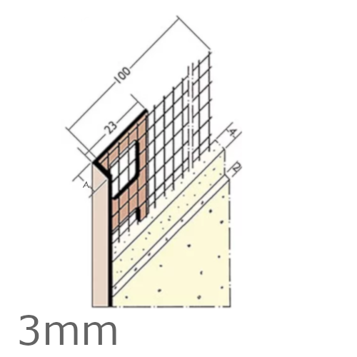 3mm PVC Render Stop Bead Mesh Wing 3mm PVC Render Stop Bead Mesh Wing