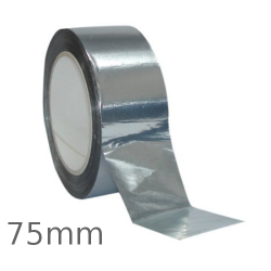45m roll of 75mm Aluminium Self Adhesive Tape for Foil Faced Insulation 45m roll of 75mm Aluminium Self Adhesive Tape for Foil Faced Insulation