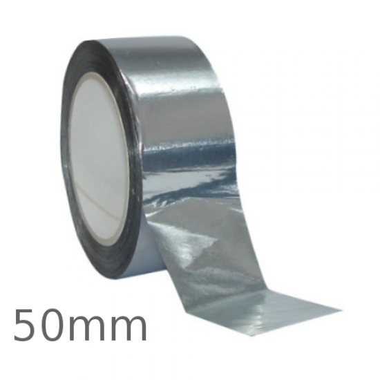 45m roll of 50mm Aluminium Self Adhesive Tape for Foil Faced Insulation