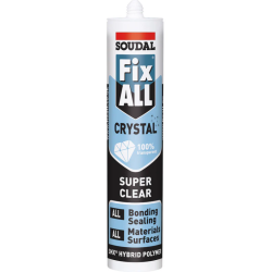 Soudal Fix ALL CRYSTAL - Adhesive and Sealant - 100 Crystal Clear 290ml Soudal Fix ALL CRYSTAL - Adhesive and Sealant - 100 Crystal Clear 290ml