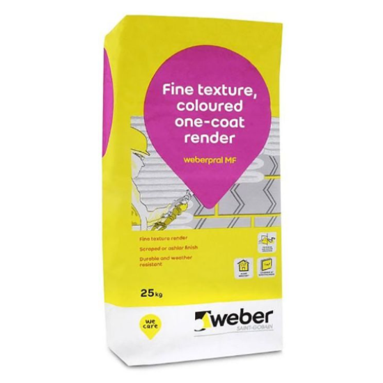 Weber Weberpral MF Through-Coloured One-Coat Monocouche Render Chalk 25kg